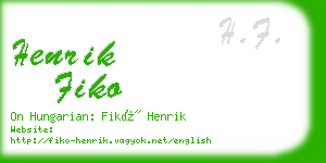 henrik fiko business card
